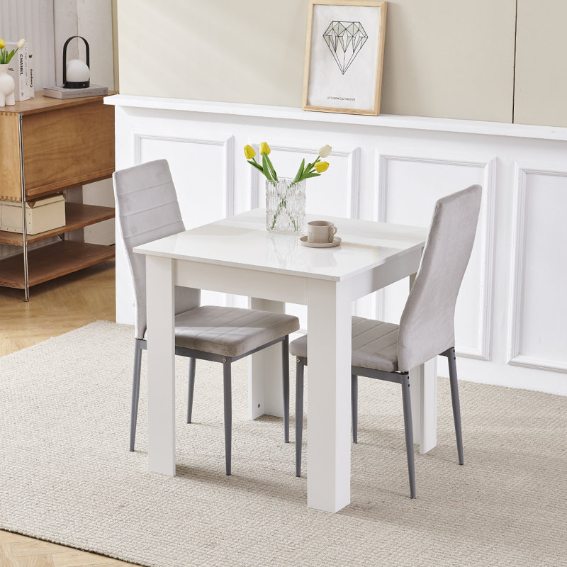 Dining Set, Grey Leather Line Chairs#2