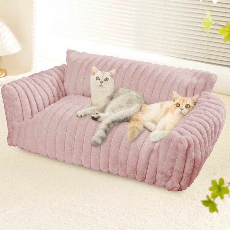 Lit pour animal de compagnie, H 10 po x l 30 po x P 20 po, Rose