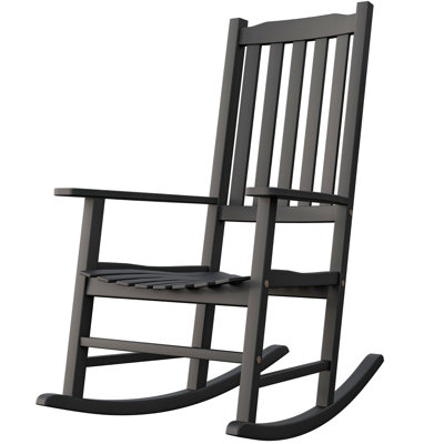 Chaise berçante en bois massif Schereville