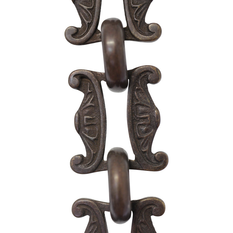Chaîne ou arrêt de chaîne, Bronze, H 12 po x l 1,18 po x P 0,16 po