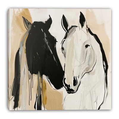 Brush Pair One Wrapped Canvas Wall Art