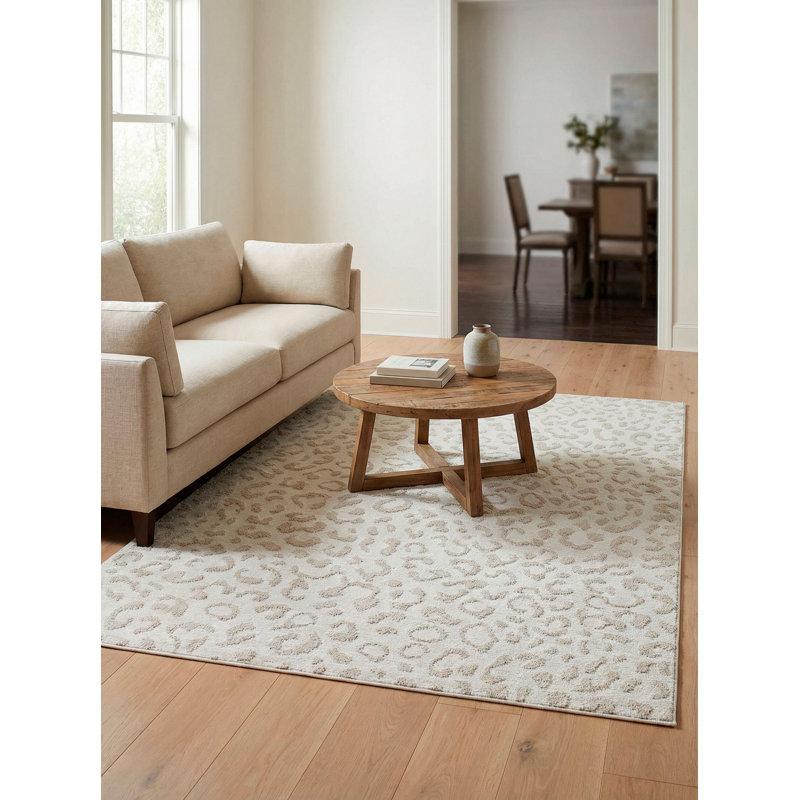 Tapis tissé à la machine Rachel Zoe X Livabliss The Studio, Crème, Rectangle 7 pi 1 po x 10 pi