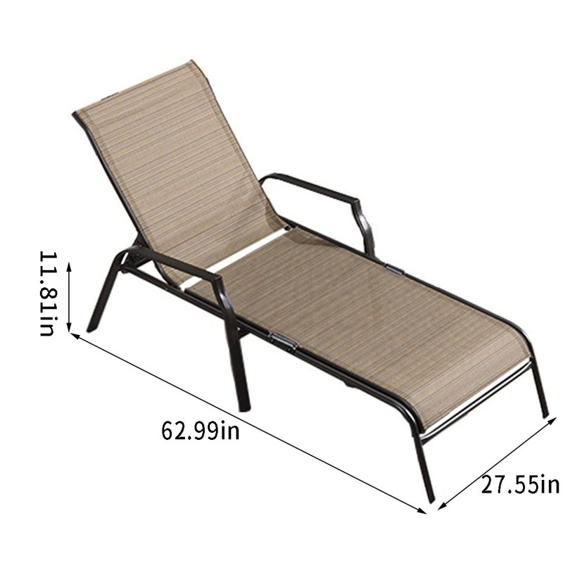 Ensemble de chaises longues d'extérieur en acier Ogletree