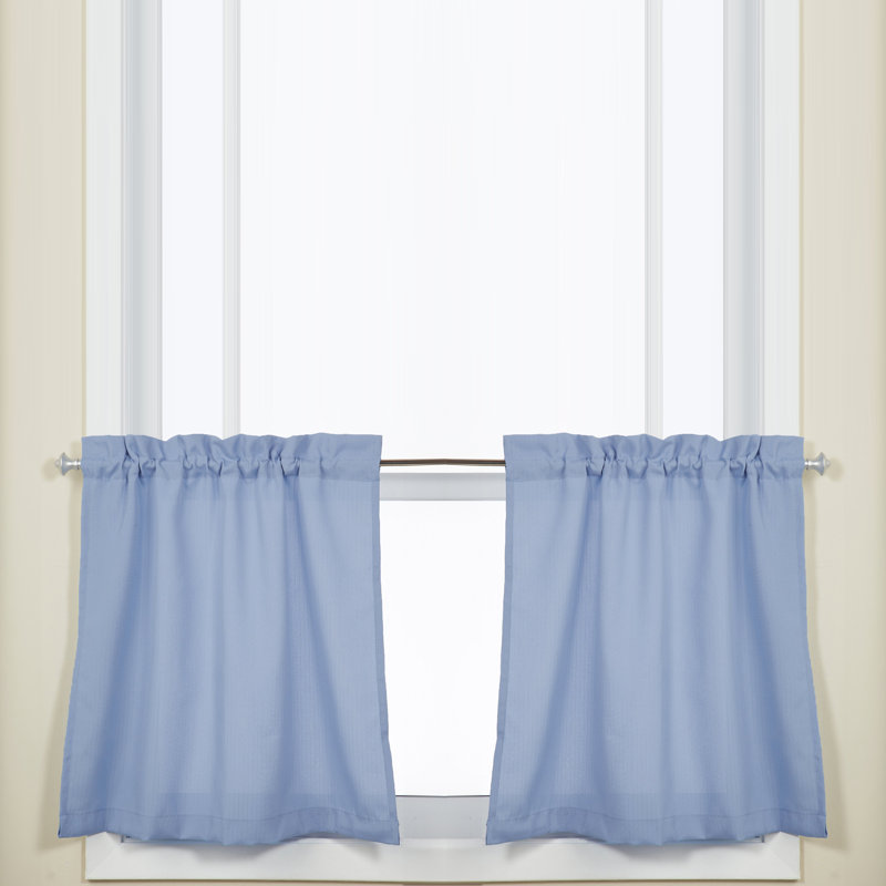 Ennis Kitchen Tier Cafe Curtains, Light Blue, 36" L x 54" W