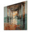 «Kalirose Coastal Pier Perspoint Pointillism I», reproduction sur bois naturel-1511400625