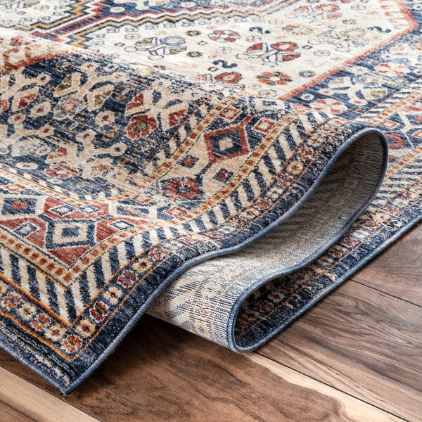 World Menagerie Casler Beige/Blue Area Rug | Wayfair