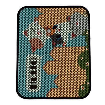 Tapis pour litière de qualité supérieure, 18 po x 24 po | 50% PVC / 50% polyester, lavable à la machine et passer l'aspirateur | Conception durable et facile à nettoyer pour les propriétaires d'animaux de compagnie | Protégez vos planchers des dégâts de la litière