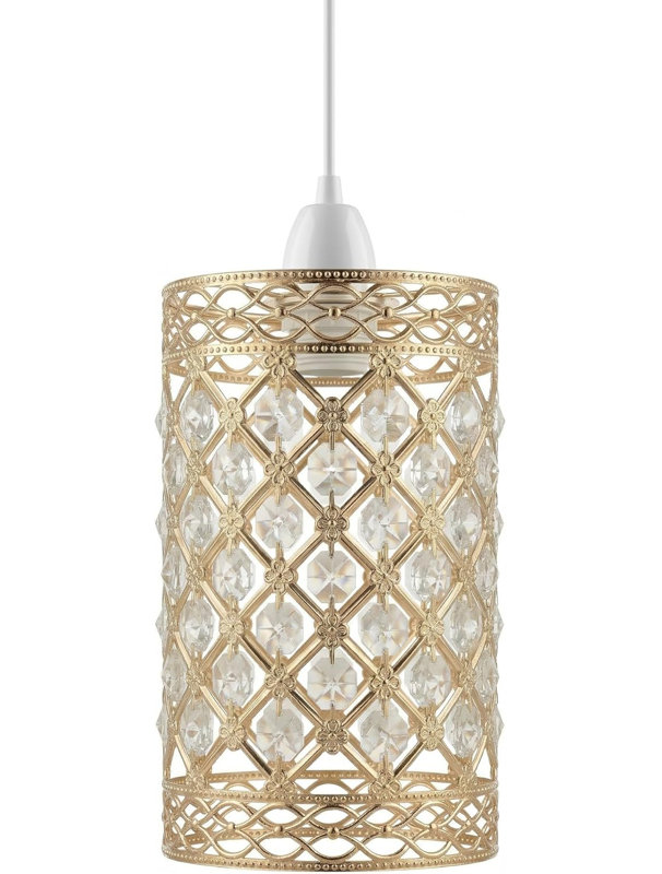 Crystal Lamp Shade in French Gold, 10cm, French Gold
