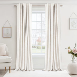 50" W Thermal 100% Blackout Linen Textured Curtain Panels (Set of 2)