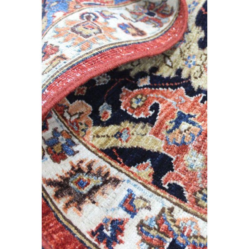 Tapis unique rouille / ivoire / bleu 8 pi 9 po x 14 pi 2 po Cypress Classical