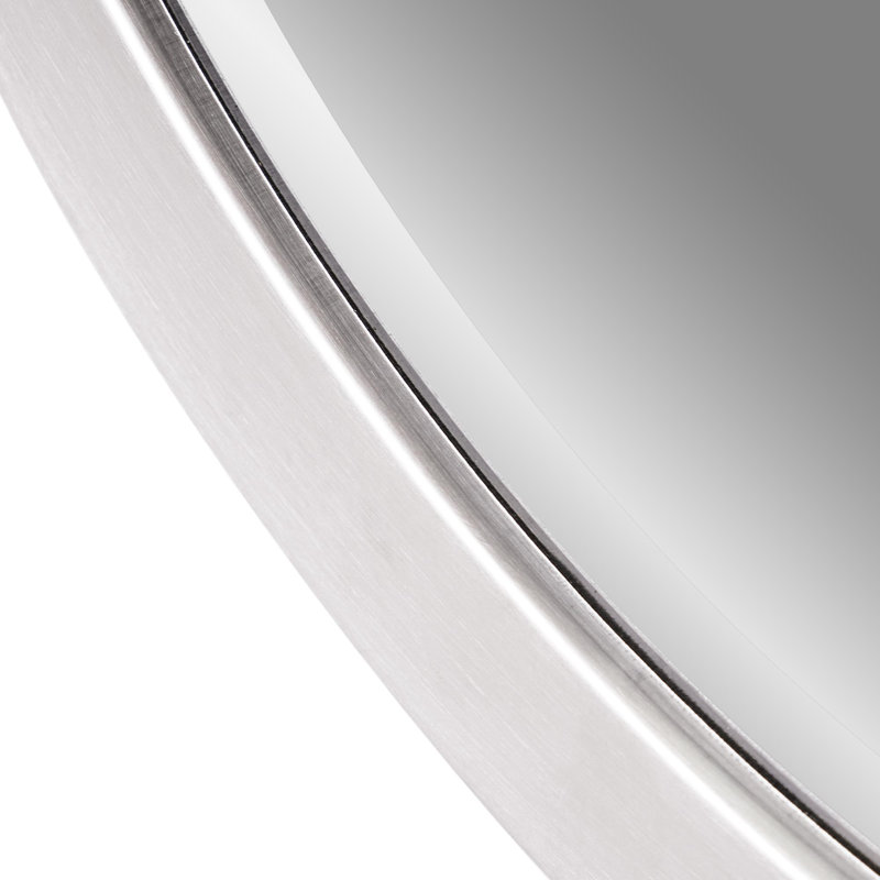 Wallford Metal Oval Mirror, Brushed Nickel