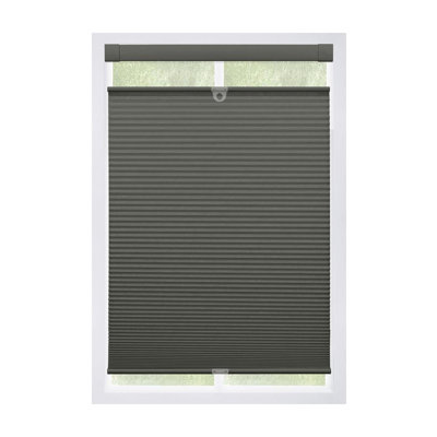 No Drill EZ Grip Top-Down Bottom-Up Blackout Cellular Shade, Black, 21" W x 48" H