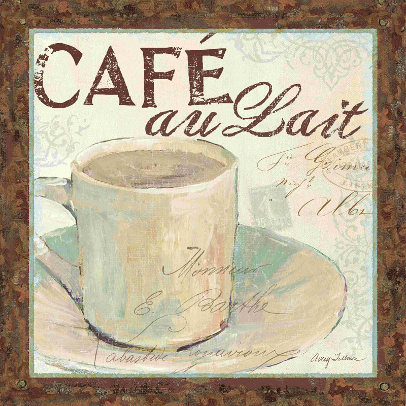 «Cafe Du Matin I» par Avery Tillmon, reproduction sur toile tendue, L 12 po x H 12 po