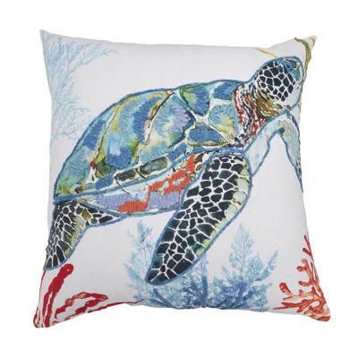Enchantment Sea Collection Embroidered Cotton Throw Pillow