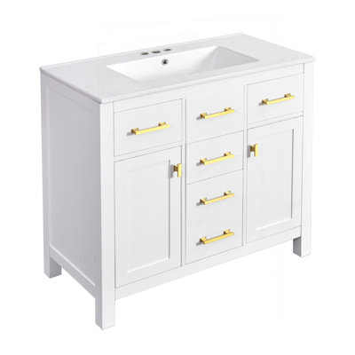 Ensemble de meuble-lavabo 36 po avec lavabo en céramique