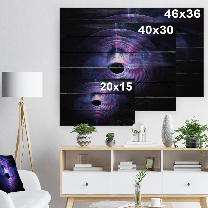 « brillante blue blue lights »-impression sur l’image, H 15 po x l 20 po x P 1 po, Bois