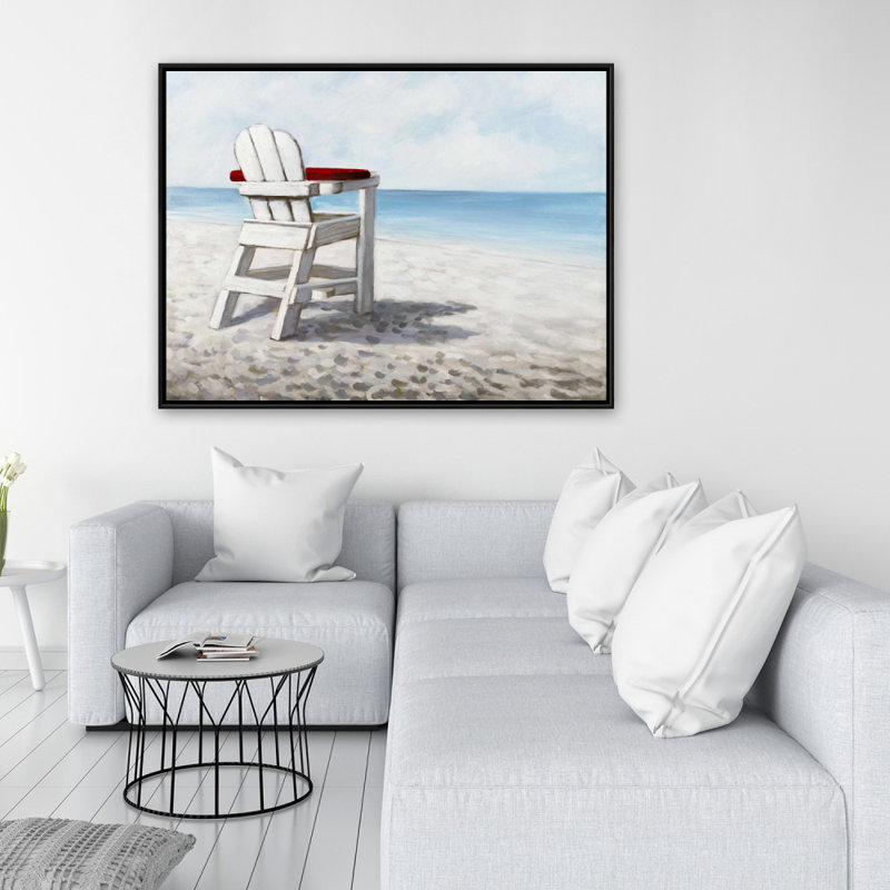 White Beach Chair Print On Canvas