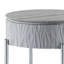 Table de bout contemporaine avec plateau gris brillant - Pièce de salon pratique en bois et métal pour rehausser votre décor