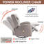 Fauteuil inclinable électrique pivotant et berçant avec coussin de soutien lombaire et cervical, degré de pivotement maximal de 270 °, mécanisme de mouvement robuste avec ports USB et Type-C-1372384470