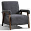 Fauteuil d'appoint rembourré en tissu de 28,35 po de largeur avec pieds en bois massif-370369915