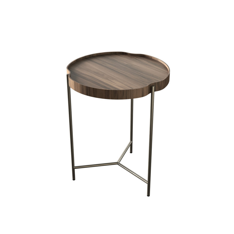 Table d'appoint Flow Accord, Teck, H 22,01 po x l 17,72 po x P 17,72 po
