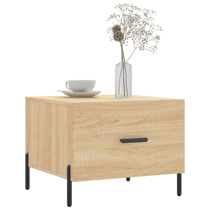 Four Leg Coffee Table with Storage, sonoma oak