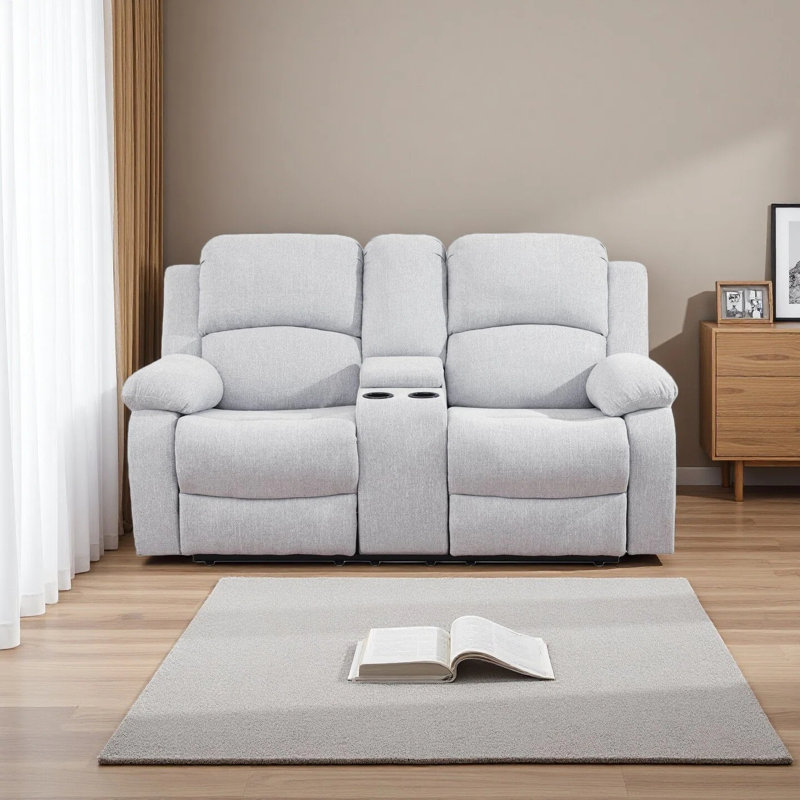 Canapé inclinable en lin blanc cassé