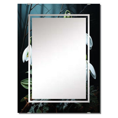 Morning Hush Snowdrops In Silent VI - Snowdrops Big Wall Mirror MIR141732