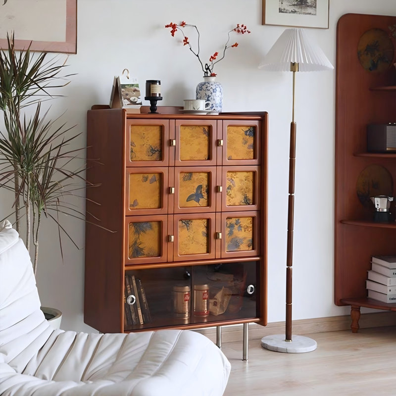 29.33"Solid Wood Boxwood brown Sideboard
