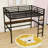 Metal Queen Loft Bed With Desk, Charging Station And LED Lights-1102899894