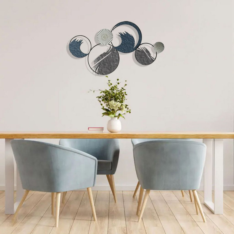 Décoration murale moderne en métal 3D inspirée des vagues de l'océan
