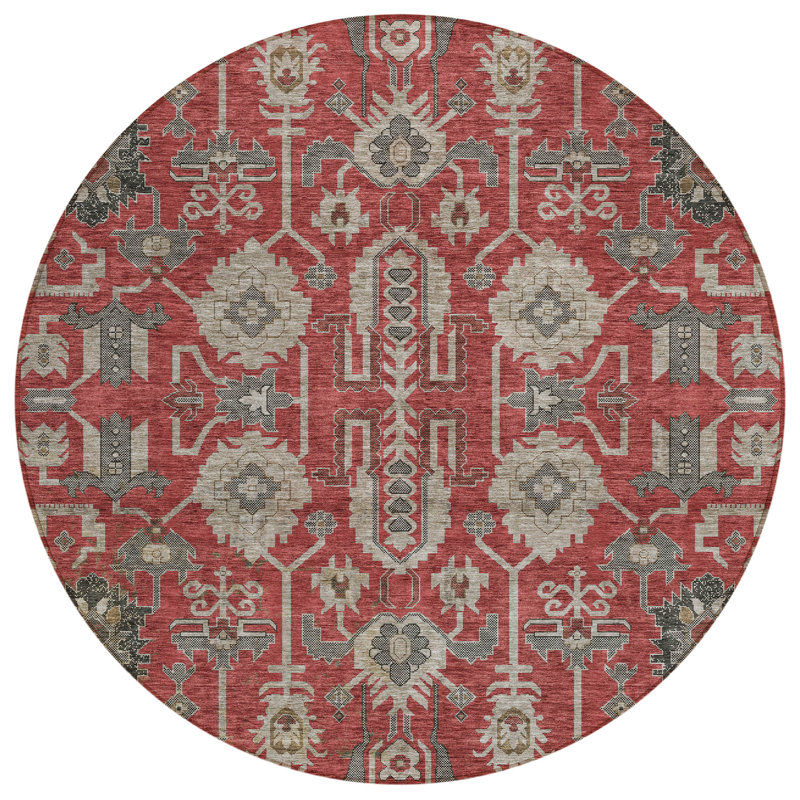 Tapis oriental rond 8 po beige