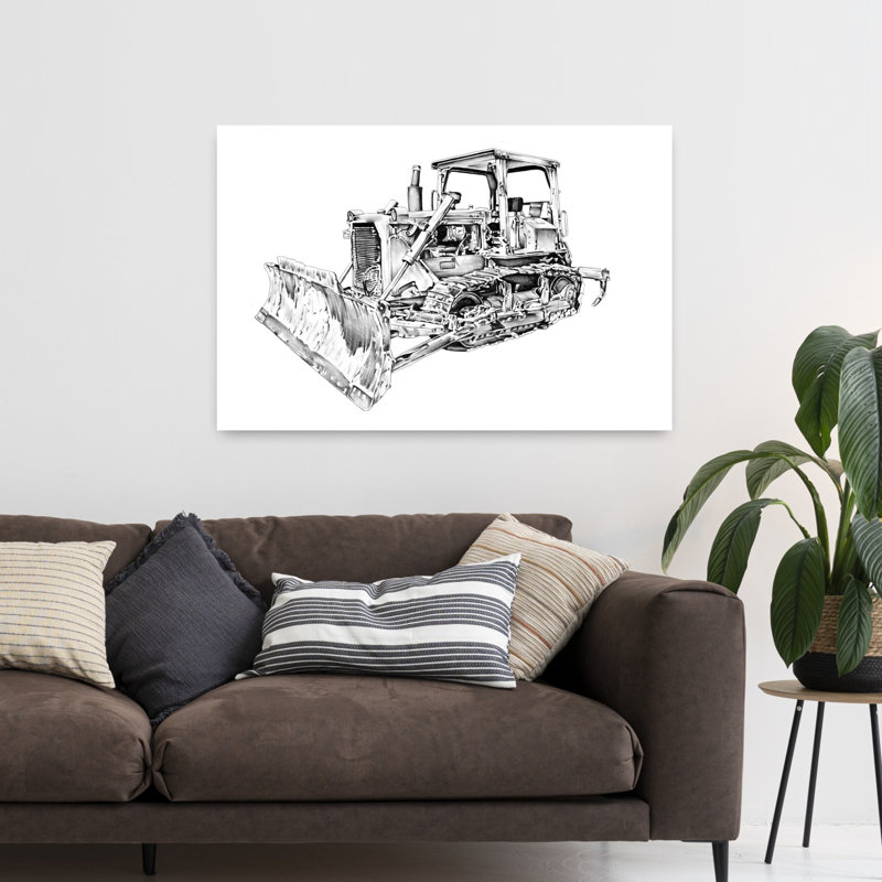 Impression d'art mural industriel robuste Bulldozer, H 32 po x l 48 po