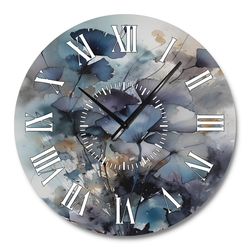 Traduction libre: Bouquet bleu et fleurs - Horloge murale, Grand