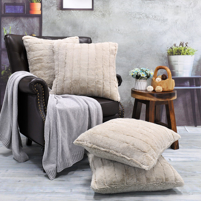 Super Mink Square Pillow Cover, Oatmeal
