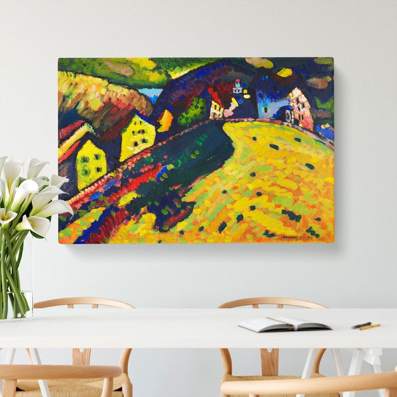 Houses At Murnau by Wassily Kandinsky - Wrapped Canvas Painting, 50cm H x 76cm W x 3cm D