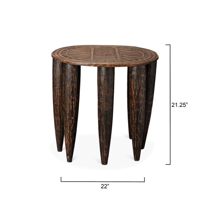 Naga Solid Wood End Table, Brown
