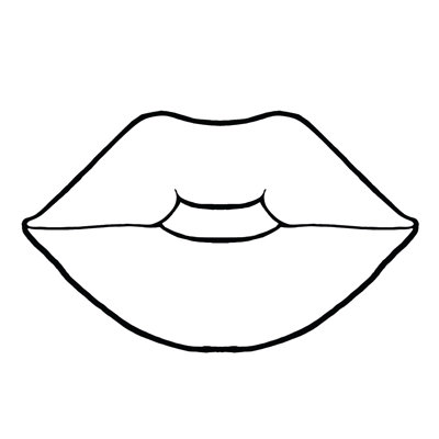 Line Lips - Wrapped Canvas Print