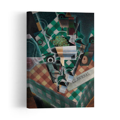 Still Life With Checked Tablecloth, 1915 Abstract Contemporary Wall Art Print by Juan Gris - 1 Piece Wrapped Canvas Wall Art