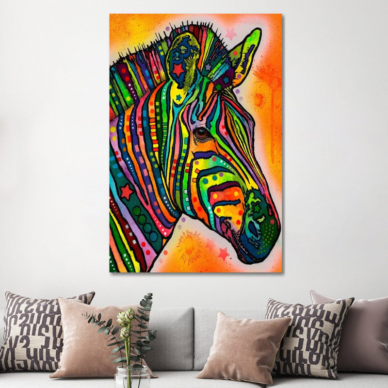 Zebra by Dean Russo - Wrapped Canvas Painting, 152.5 cm H x 101.5 cm W