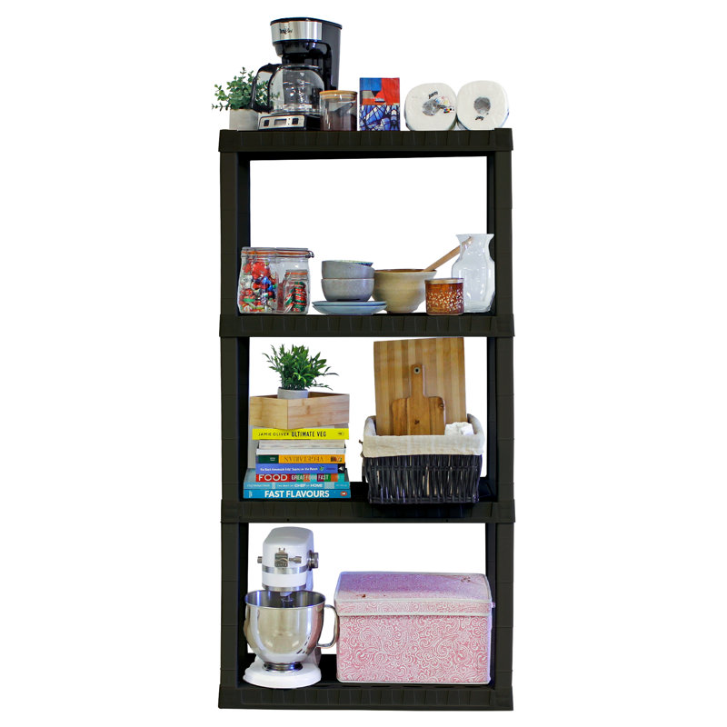Oskar 144.78cm 4 Shelving Unit, Black