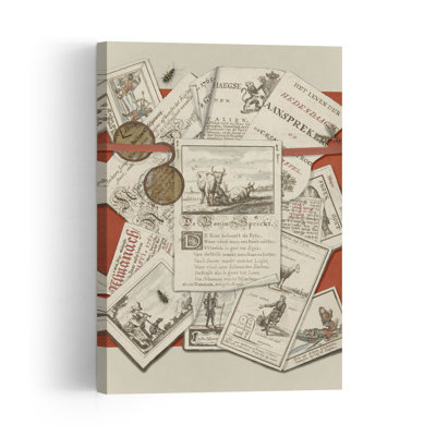 Vintage Illustrated Documents Vintage Bee Cow Horse Wall Art Print 1 Piece Wrapped Canvas Wall Art