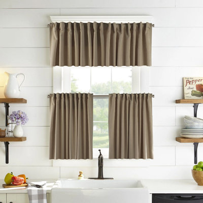 Solid Colour Kitchen Curtain
