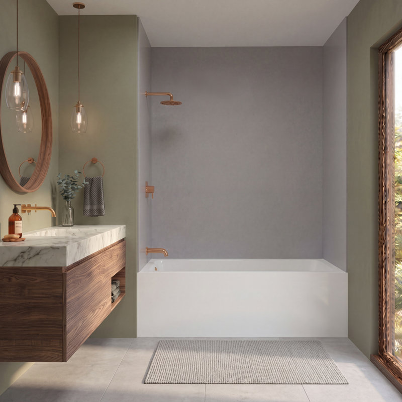 Ensemble de panneau de douche mural 3 pièces l 60 po x P 32 po x H 72 po Expressions, Gris