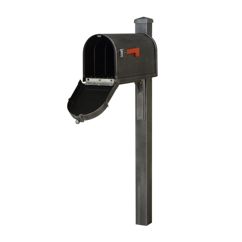 Berkshire Aluminum Post Mounted Mailbox with Magnetic Closure