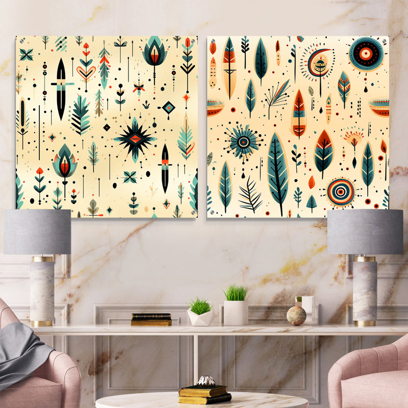 Arya - Ensemble de 2 verres muraux géométriques abstraits en acrylique, H 16 po x l 33 po
