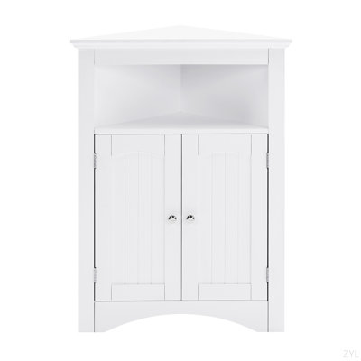 Sideboard Cabinet,Corner Cabinet,Bathroom Floor Corner Cabinet With Doors And Shelves, Kitchen, Living Room,Free Standing Storage Cabinet For Bathroom
