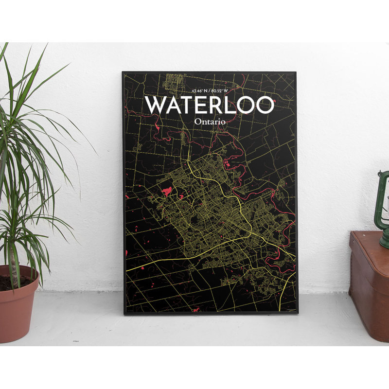 Waterloo City Map - No Frame Print, 70 cm H x 50 cm W