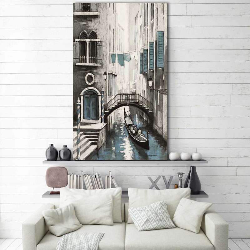 Venise I par - Peinture, Toile tendue, H 30 po x l 18 po x P 1 po
