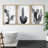 Cactus désert noir et blanc groupes de cactus, impression sur toile, 3 pièces-91259759-91259762